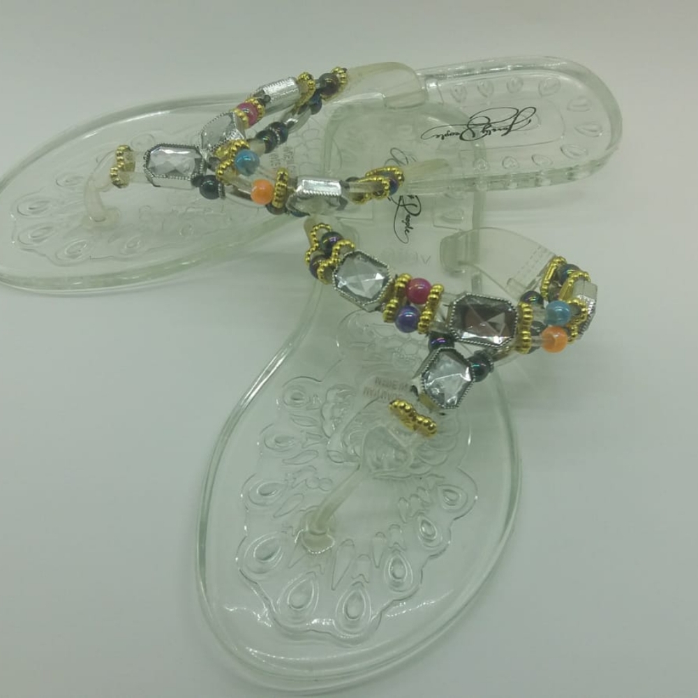 Lovely People Jewelled  Clear Sandals/Flip flop Sh